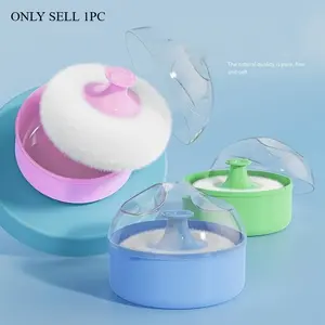 1pc Travel-Sized Refillable Face & Body Powder Container - Soft Sponge Puff, Loose Talcum Storage Holder, Portable After-Bath Skin Care Accessories with Compact Design, Easy to Use and Clean