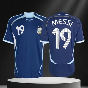 2006 Away Short Sleeve No.19 Messi Retro Soccer Jersey