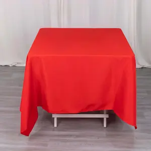 Premium Polyester Square Tablecloth 70"x70" Red - Wrinkle-Resistant 220GSM Table Cover