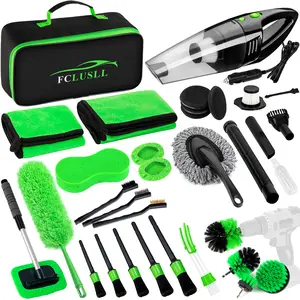 35Pcs Car Cleaning Kit with Portable Vacuum Cleaner Windshield Tools Interior Brush Set Complete Care Kit for Family & Friends Perfect Holiday Gift