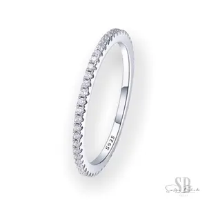 White Eternity Sterling Silver Stacking Ring