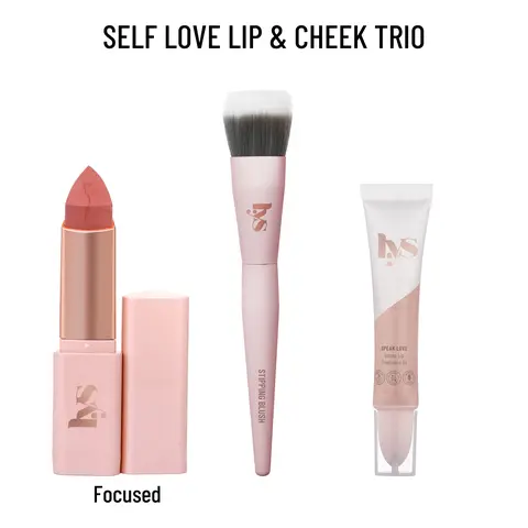 LYS Beauty Self Love Lip & Cheek Trio Makeup Set, Lipstick-Lipgloss Hybrid, Glossy Finish, Lip Care Essential for Daily Makeup Looks