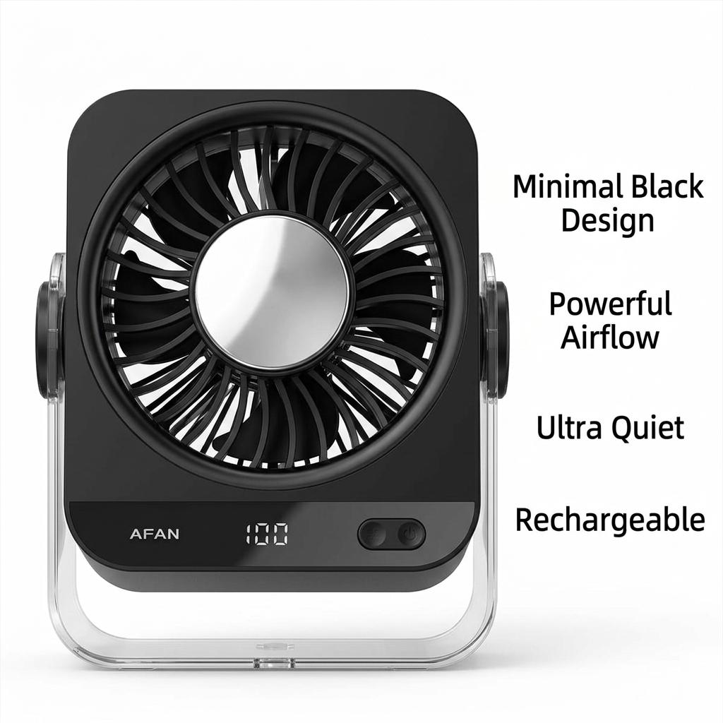 Fan That Blows Cold Air Portable – Rechargeable Turbo Table Fan with Ice Cooling Plate, Quiet Fan for Bedroom Travel Office usb