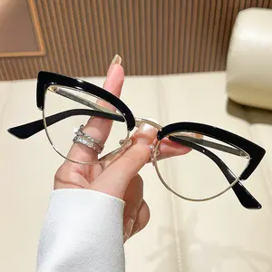 1 Pair Simple Eyeglasses for Everyday Use, All Seasons Cat Eye Frame Fashion Eyewear, Travel Accessories, Classic Fashion Glasses