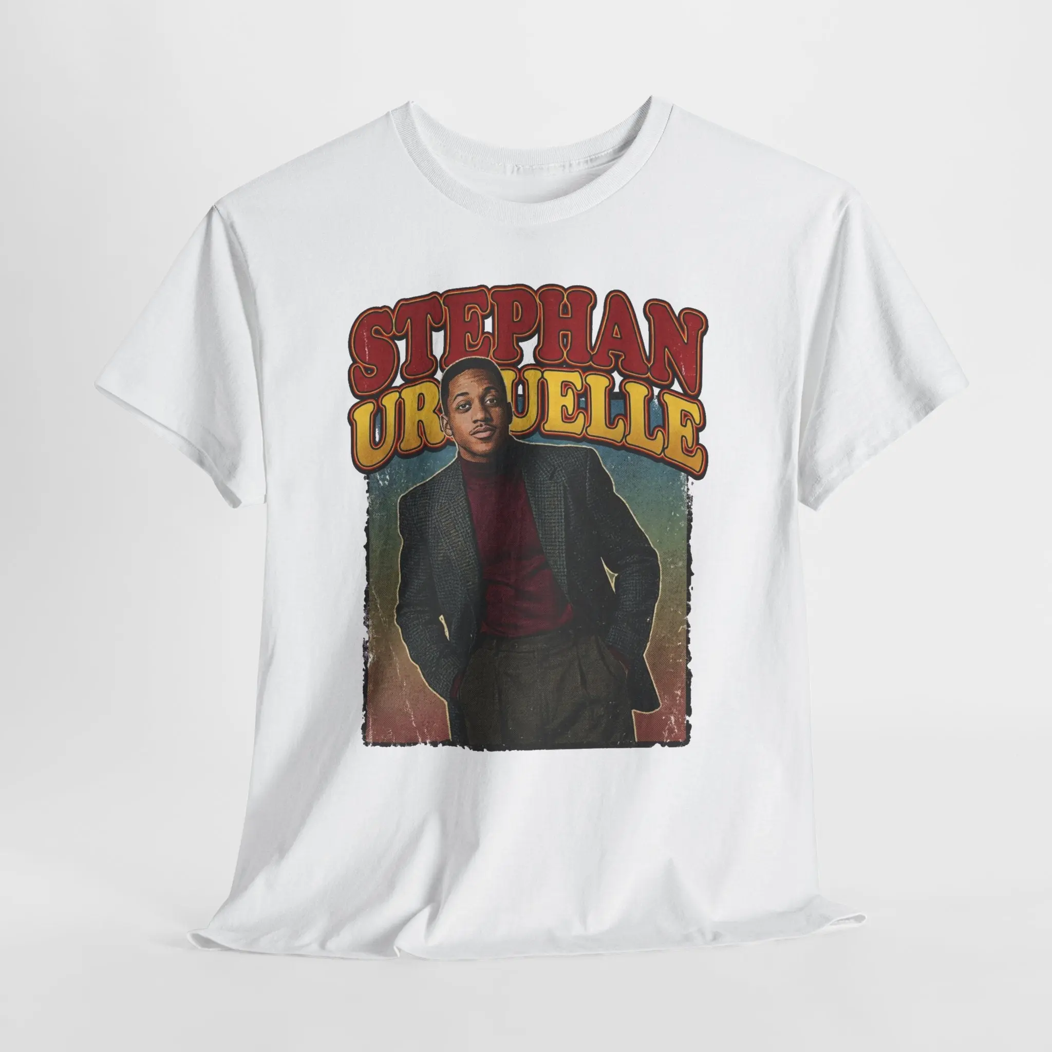 Women's Cotton Knit Stefan Urquelle Retro Vintage Portrait Print Tops - Ribbed Round Neck Vibe T-Shirt