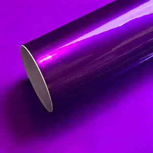 Ultra Glossy Candy Purple Metallic Vinyl Wrap Film Self Adhesive Car Motorcycle Decoration Sticker Decal With Air Release