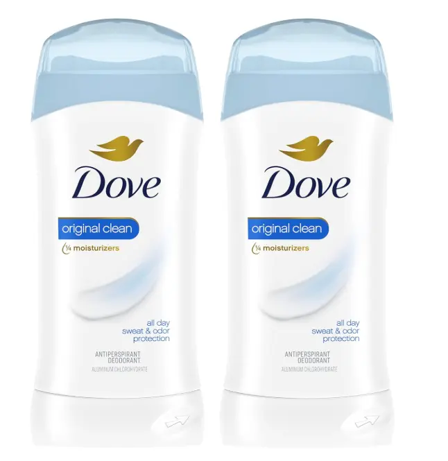 Dove Antiperspirant Stick, All Day Sweat Control, 2.6 oz (2 Pack) | Kind to Skin, Alcohol Free, Scent: Original Clean