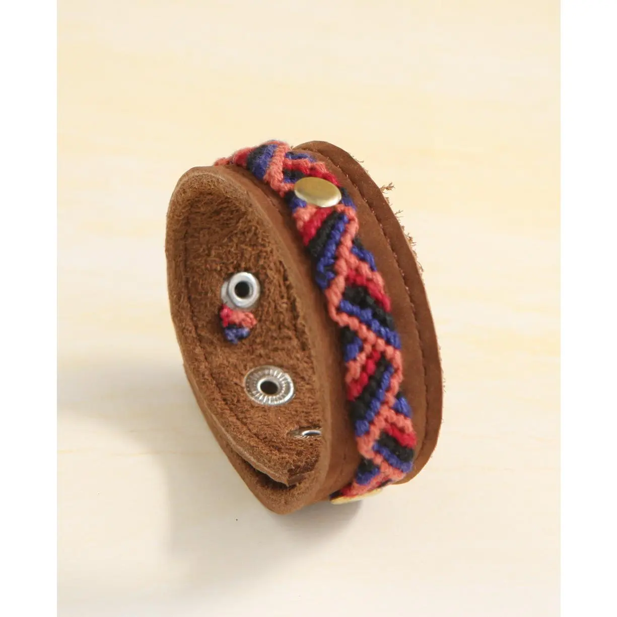 Guatemalan Woven Leather Snap Bracelet