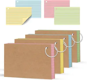 200 Count Colored Index Cards 3x5 Inch Flashcards with Ring 4 Color Heavy Weight Lined Ruled Note Cards for Studying Office School and Home