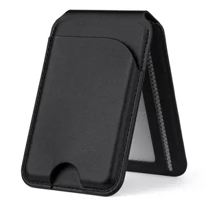 Magnetic Phone Card Holder, PU Leather Durable Magnetic Phone Card Holder, Portable Outdoor Phone Accessories Compatible with iPhone 16/15/14/13/12 Series
