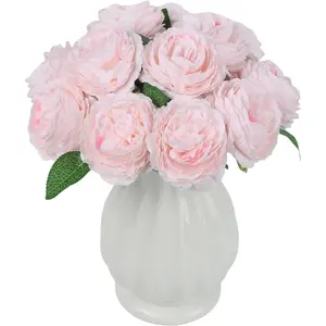 12 PCS Light Pink Peonies Artificial Flowers Silk Peonies 11 in Faux Peony Flowers with Stems for Table Centerpiece Wedding Home Spring Floral Arrangements Decor(Light Pink)