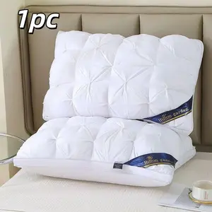 Hotel Quality Pillow, 1 Count Comfortable Pressure Relief Pillow, Soft & Supportive Pillow for Back & Side Sleeping, Bedding Supplies for Home & Hotel