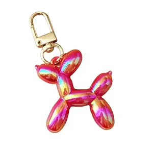 Scabiosa Burgundy Balloon Dog Keychain
