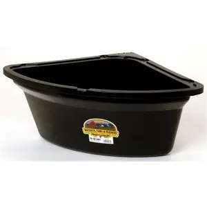 212 MAIN 26 qt. Steel Corner Feeder, Black, Heavy-Duty Impact-Proof, Home Supplies, Plastic Polyethylene Construction (Miller Manufacturing 405006107 PCF6)