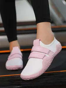 Unisex Sporty Velcro Design Sneakers, Casual Comfortable Breathable Training Shoes, Fashionable Gym Shoes for Training & Gym, Athletic Breathable Shoes