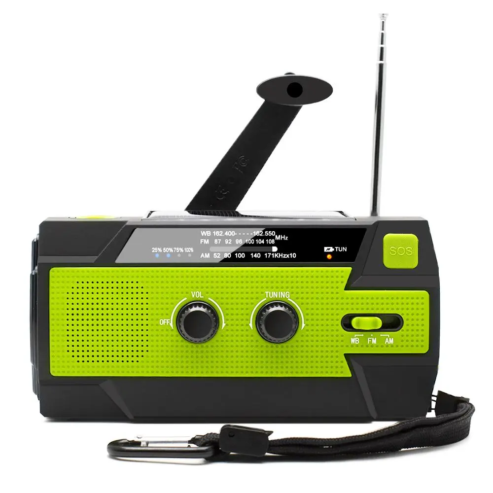 Daykit Hand Crank Radio, NOAA Weather Emergency Radio, Solar Powered with Battery Backup, AM/FM, SOS Alarm, Battery Power Bank, 1 LED Torch Flashlight, 36 LED Reading Lamp, Type-C for Indoor Outdoor Camping Hiking, Solar Radios And Crank Emergency Radios