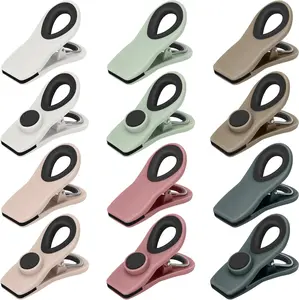Chip Clips, Magnetic Bag Clips with Air Tight Seal for Food Storage, 12 Pieces, Neutral Color
