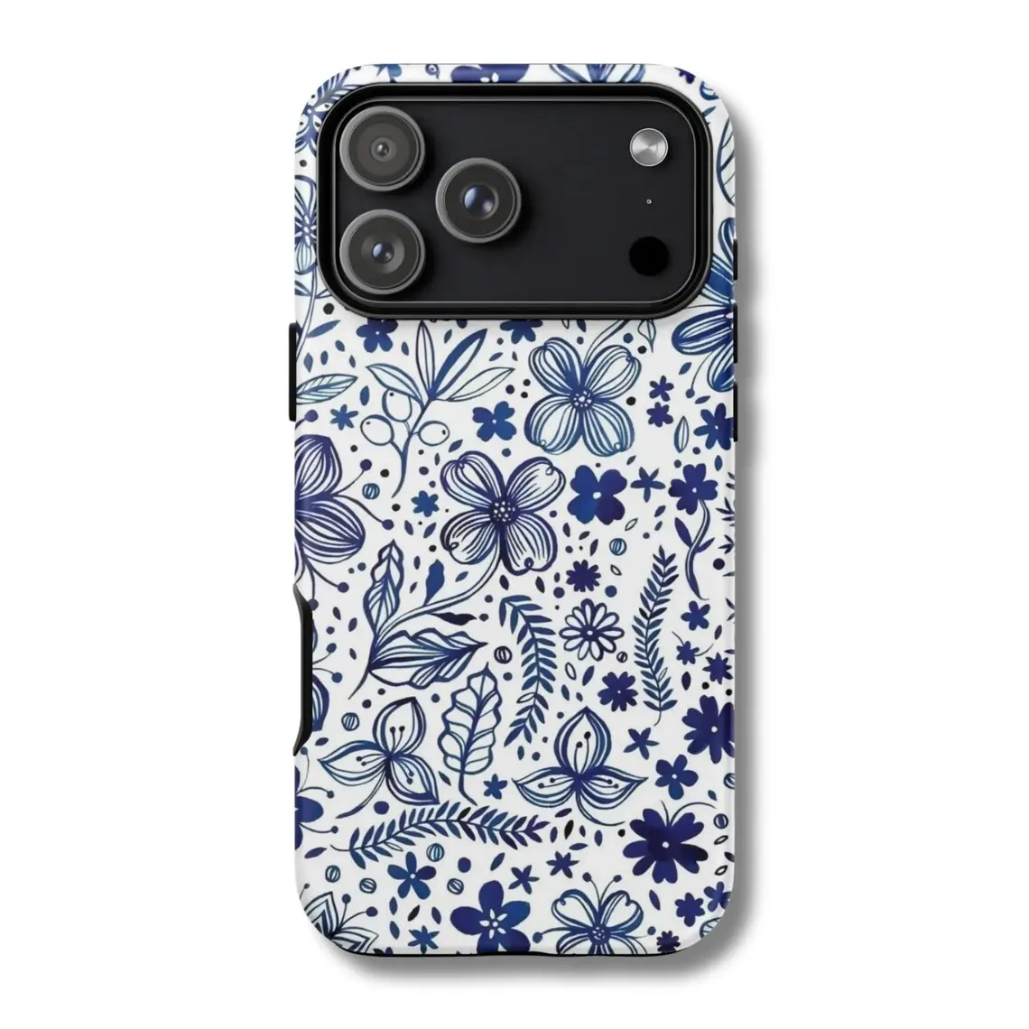 Blue Wildflower Phone Case | Cute Blue Floral Pattern | Summer Botanical Aesthetic Phone Case, Durable 2-in-1 Protective Case, Compatible with iPhone 17/16/15/14/13/12/11 Pro Max/Plus/Pro, Samsung Galaxy S26/S25/S24/S23/22/21 Series,