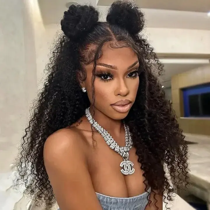 ISEE HAIR 360 Kinky Curly Lace Frontal Wig - Glueless Wear-Go, Pre-Cut Lace, Pre-Bleached Knots, Invisi Drawstrings, InvisiFit Strap, Adjustable Wig Head #TikTokShopSpringGlowUp