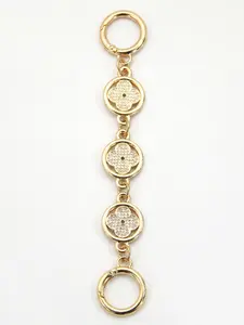 Clover Rhinestone Bag Extender Chain, Luxurious Strap Extension Buckle, Rust-Resistant Metal Decorative Chain, Women's Daily Bag Accessory