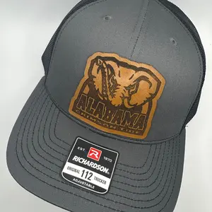 Alabama Football leather Patch on Charcoal Black Richardson 112 Combo