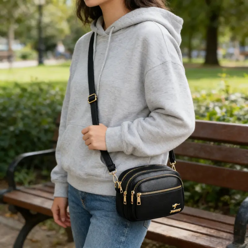 Compact Crossbody Bag with Multiple Pockets, Adjustable Strap Shoulder Purse for Women, Stylish Daily Organizer for Work & Travel ﻿