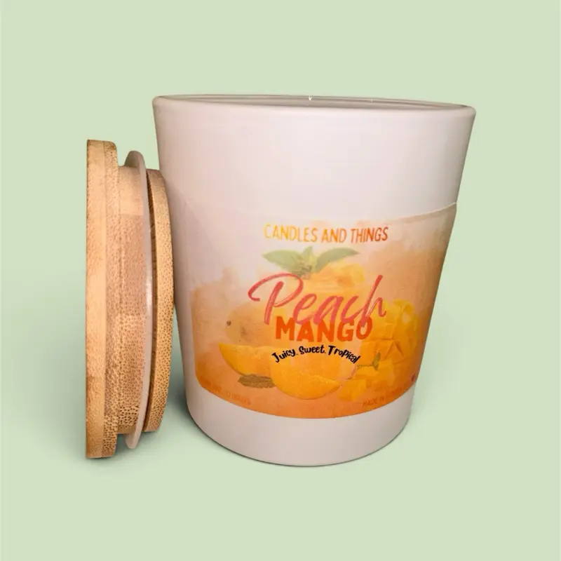 Peach Bellini Scented Wax Candle - Non-Toxic, Highly Scented Household Candle for Brunch Vibes, Self-Care Home Decor & Home Supplies, Wax Candles, Highly Scented Candles