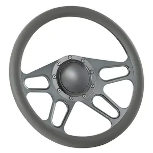 14" Gun Metal Billet Light Gray Steering Wheel Caprice GM Chevy Impala W/Horn