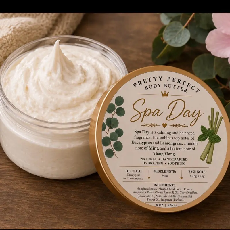 Eucalyptus Mint Floral Blend Spa Day Body Butter - Ultra Aloe Vera Hydrating Body Balm, Soothing Dry Skin Daily Moisturizer with Long-Lasting Scent & Locked-In Moisture, Fragrance