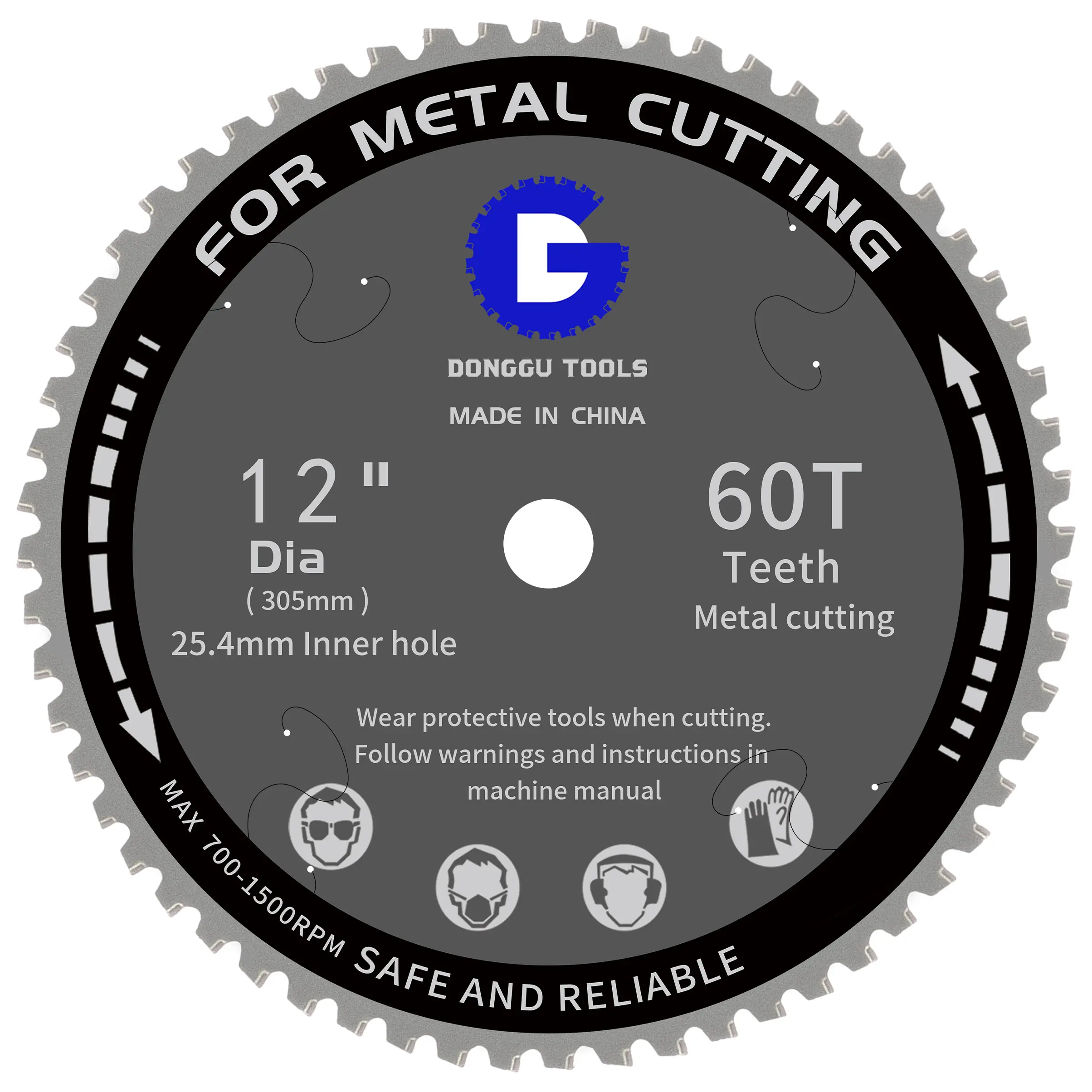12 Inch Metal Cutting Disc, Round Saw Blade 60t, Tct Metal Cutting Blade, Fits 25.4mm Arbor, Ideal for Threaded Steel, ,Heavy Duty Cutter Metal Cutting Blade 12 Inch Circular Saw summervibes fathersdaygift household repair tool diy powertools multitool