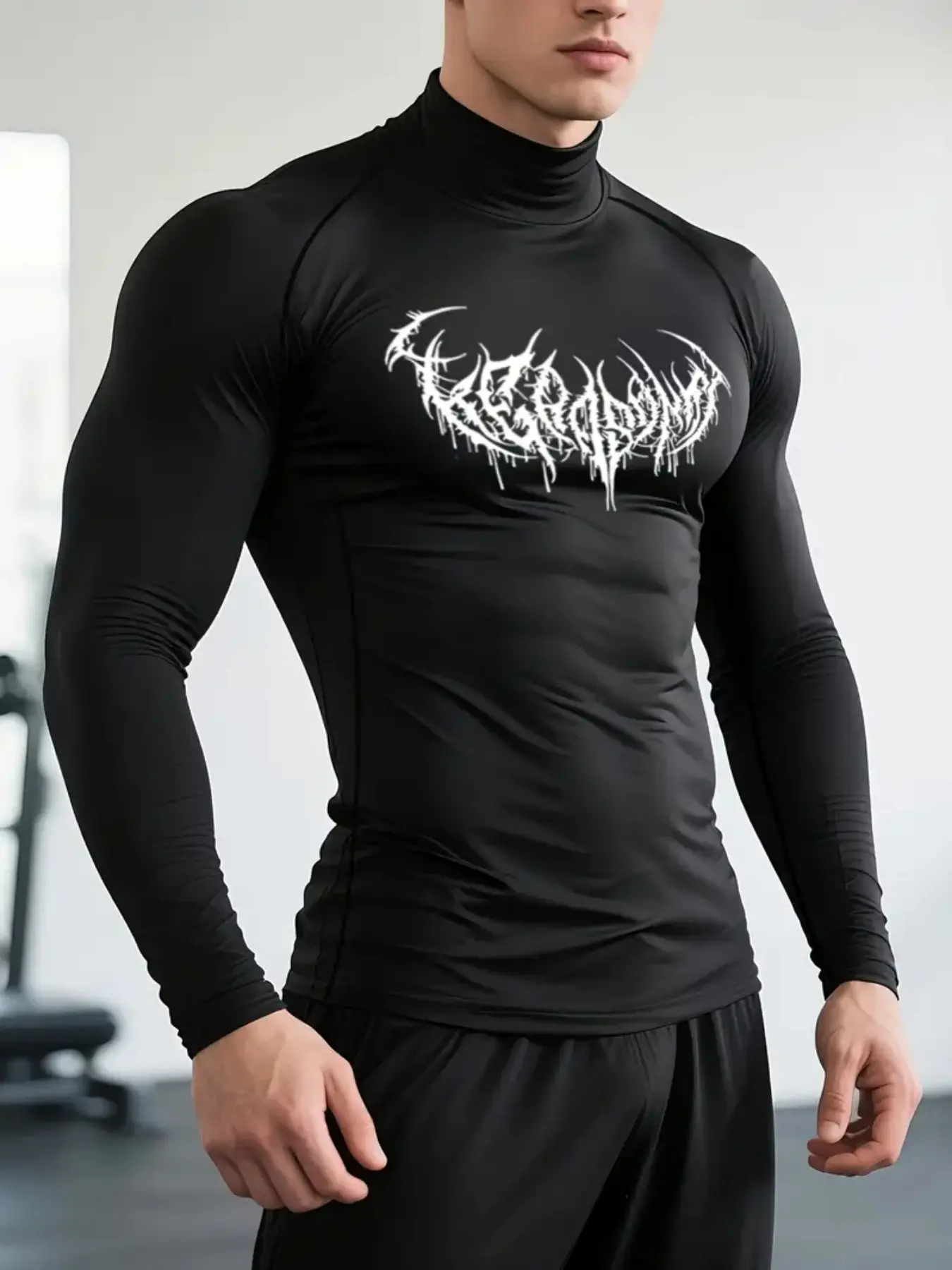 Men’s Quick-Dry Long Sleeve Workout Shirt – Printed, Breathable & Stretchy Top, Sports Tops for Running, Hiking, Gym & Casual Wear Athletic Sports Clothing
