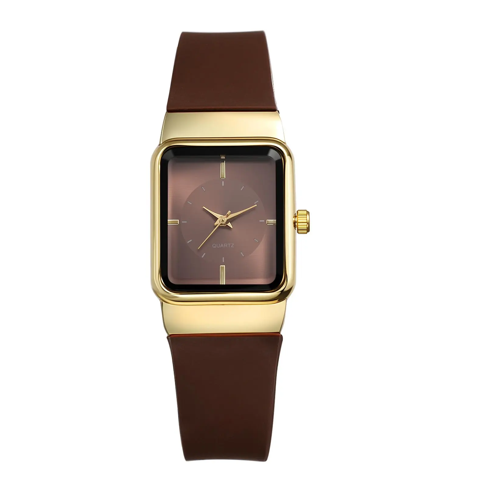 OIDEA Women's Square Dial Analog Quartz Watches - Adjustable, 1 ATM Lightweight Timepiece with Faceted Glass, Bar Indices, Eco-Friendly Soft Silicone Band, Elegant Casual Gift for Women,