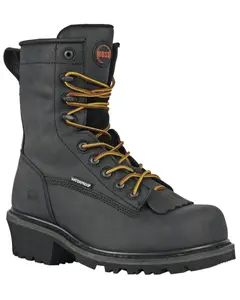 Hoss Men's 8" Cross Cut Waterproof Logger Work Boot Composite Toe - 80114