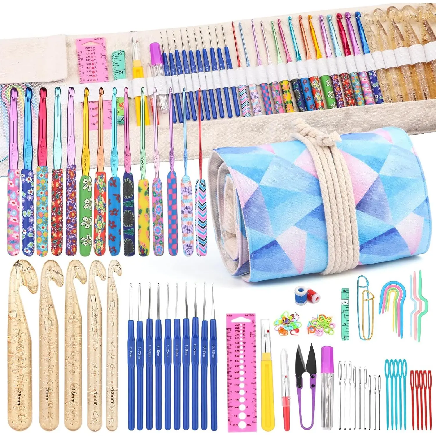 116 count Crochet Hooks Sets,  Crochet Hooks Kits with Storage Bag and Crochets  Accessories, DIY Crochets  Kit for Beginners and Experienced Crochet Hook Lovers