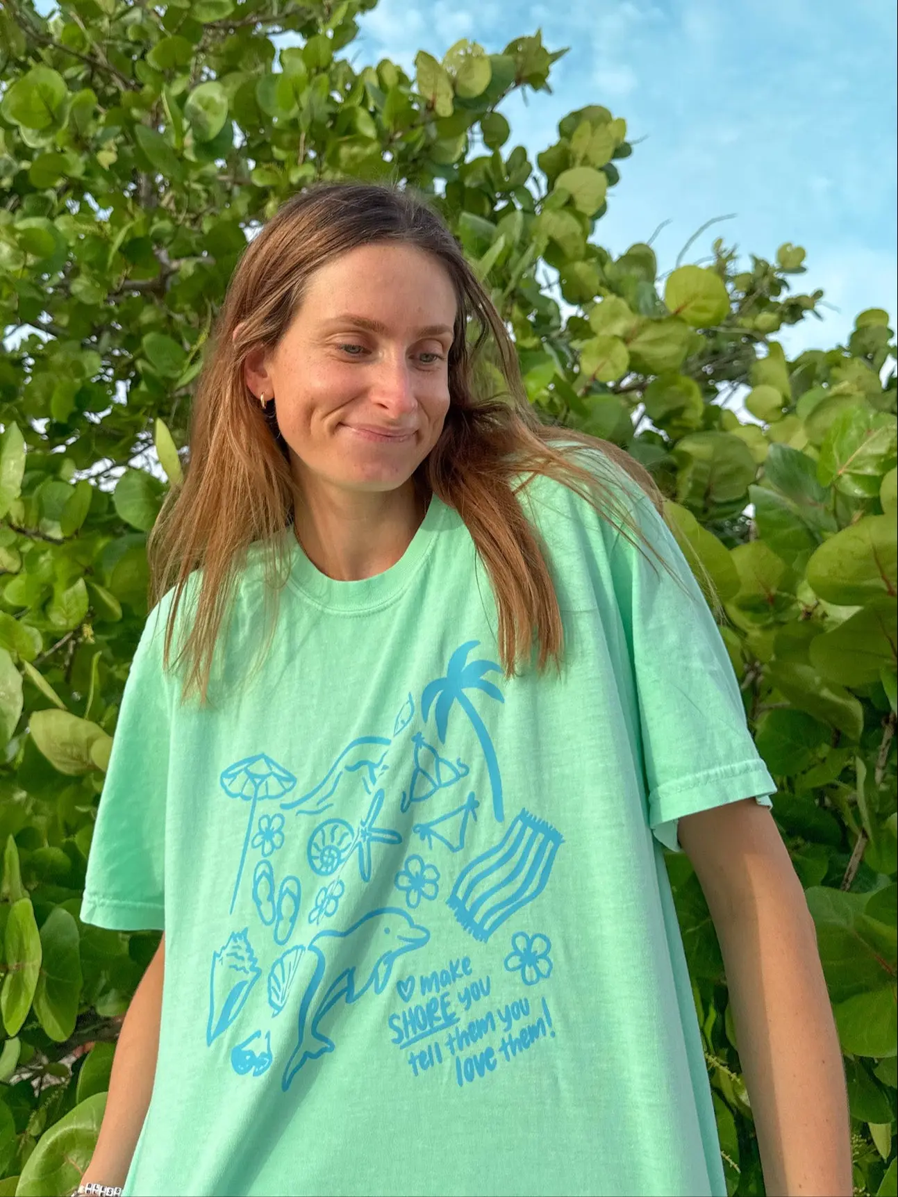 Women's 'Tell Them You Love Them' Cotton T-Shirt - Island Reef, Comfortable Fit Shirts, Soft Fabric Top