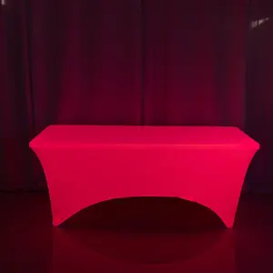 Glow Neon Fuchsia Fitted Tablecloth – 6ft Spandex, Wrinkle-Free Cover for Rectangular Tables