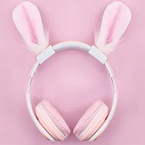 Cute Bunny Ears Headphone Attachment,Adjustable Straps Fit Logitech G PRO HypreX Cloud/Cloud Flight Headphones,Cosplay Funny Rabbit Ears Universal for Gaming Headset,(Headphones not Included)