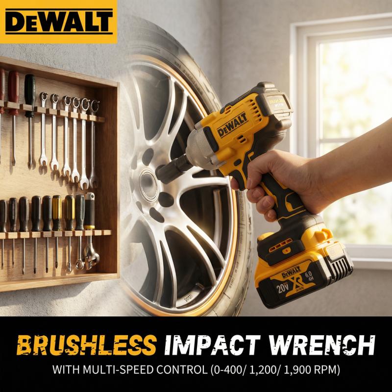 DEWALT DCF900 20V MAX XR 1/2” High Torque Impact Wrench，1400 FT-LBS Breakaway Brushless Cordless Impact Gun for Automotive Truck Repair，Heavy Duty Mechanic & DIY Essential Tool