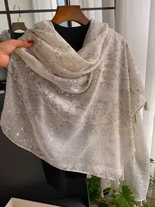 Elegant Women's Rhinestone Scarf, Soft Fringe Shawl Wrap, Soft Tassel Detail, Perfect Gift Choice, Fashion Accessory for Any Occasion, All Seasons, Rhinestone Accents