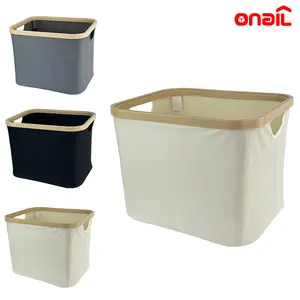 ONAIL Storage Bins Fabric Storage Baskets for Shelves - Organizer with Handles & Lids, Available in Black, Gray, and White, 3 Pack