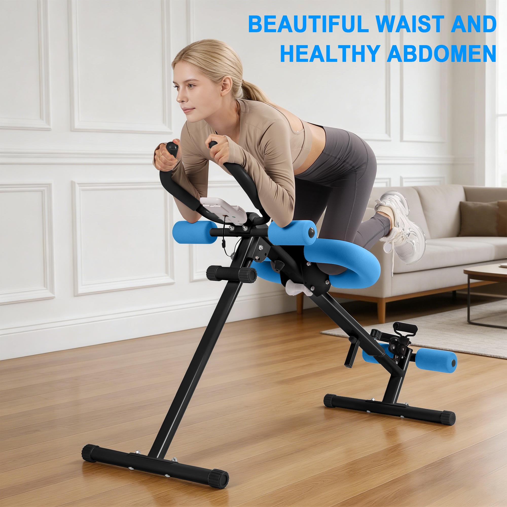 Adjustable Ab Trainer for Home Exercise Abdominal Core Machine Abs Crunch Machine Foldable Stomach Workout Equipment for Women Men 330LBS Capacity
