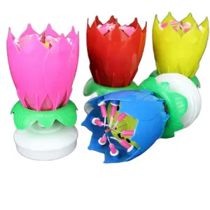 Lotus Music Birthday Candle - Biodegradable Rotating Design Eco-Friendly & Durable Air Freshener for Celebrations