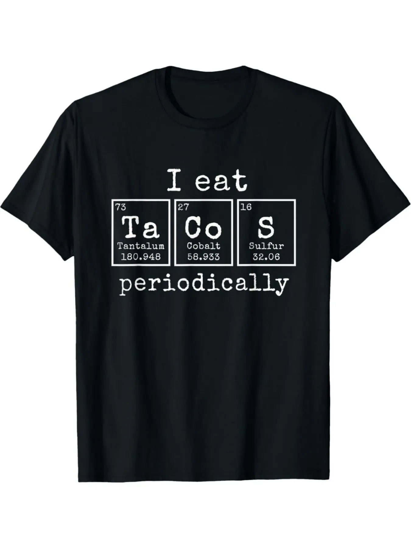 Funny Periodic Table of Elements T-Shirt - Taco-Th unisex soft cotton short sleeve t shirt, vintage graphic casual tee for men women teens, perfect birthday holiday gift for camping travel gym daily street  wear