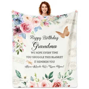 Grandma Birthday Gifts throw Blanket 60x50 Inches  Grandmother Birthday Gifts for Grandma Unique