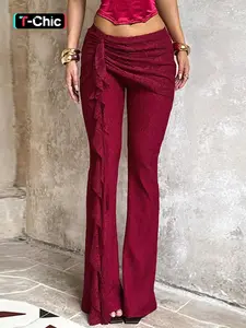 Lace Bow Tie Long Pants, Elegant Chic Women's High Waist Skirt Suit, Office & Party Wear, Comfortable Fit, Stylish Design