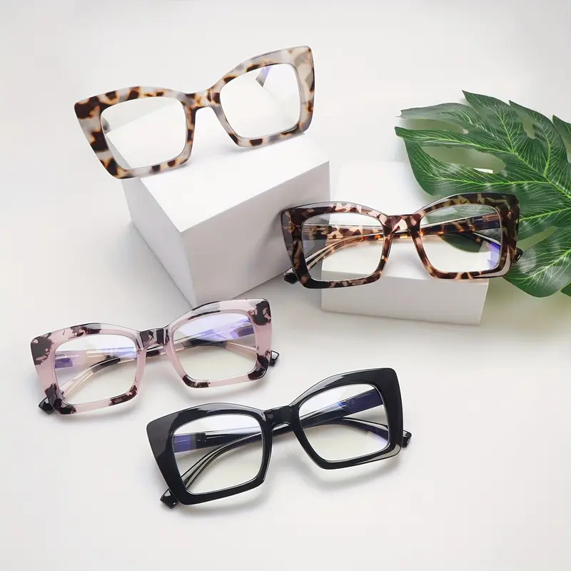 COJWIS 4 Pack Fashion Reading Glasses for Men and Women Blue Light Blocking Eyeglass Frame High Quality Eyewear