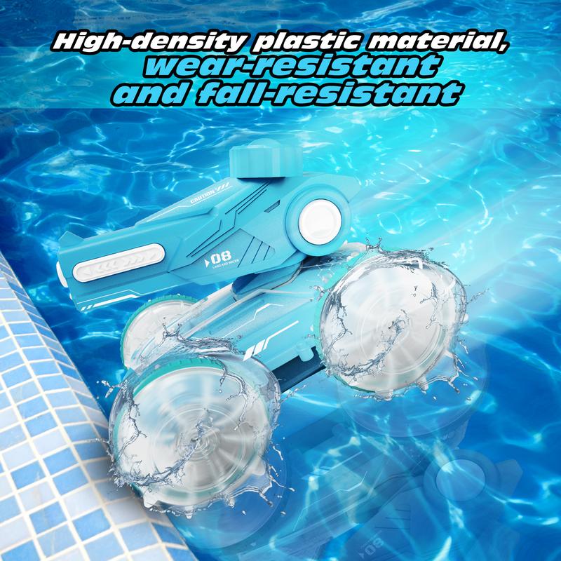 All Terrain Road RC cars for kids amphibious tank model automatic water spray toycar with light effects, summer toys, children/adulttoys Rctoys
