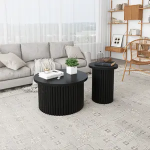 Coffee Table Set of 2 ,Round Coffee Table,Modern Side Tables Accent End Table for Living Room ,Apartment   WL RR