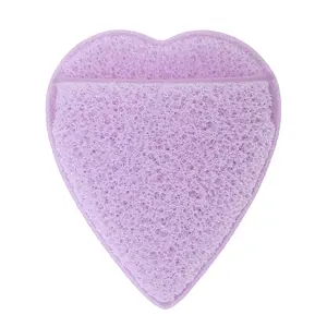 VOCOSTE Reusable Sponge Face Scrubber Heart Style for Removing Makeup 3.15"x2.76"
