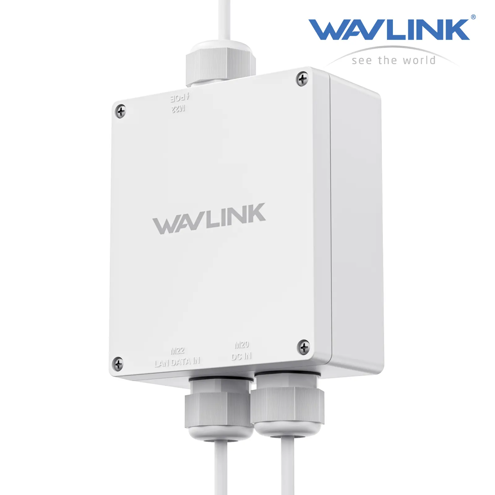 WAVLINK WL-WB01 IP67 Rated Rugged Outdoor Enclosure for PoE Injectors, Exclusive to WAVLINK Outdoor AP Series, ABS Plastic, 3.94x2.05x11.5cm, 223g, Includes 2.5m Power Extension Cable, Custom Wrench, Effortless & Versatile Wall-Pole Mount Kit, Effortless